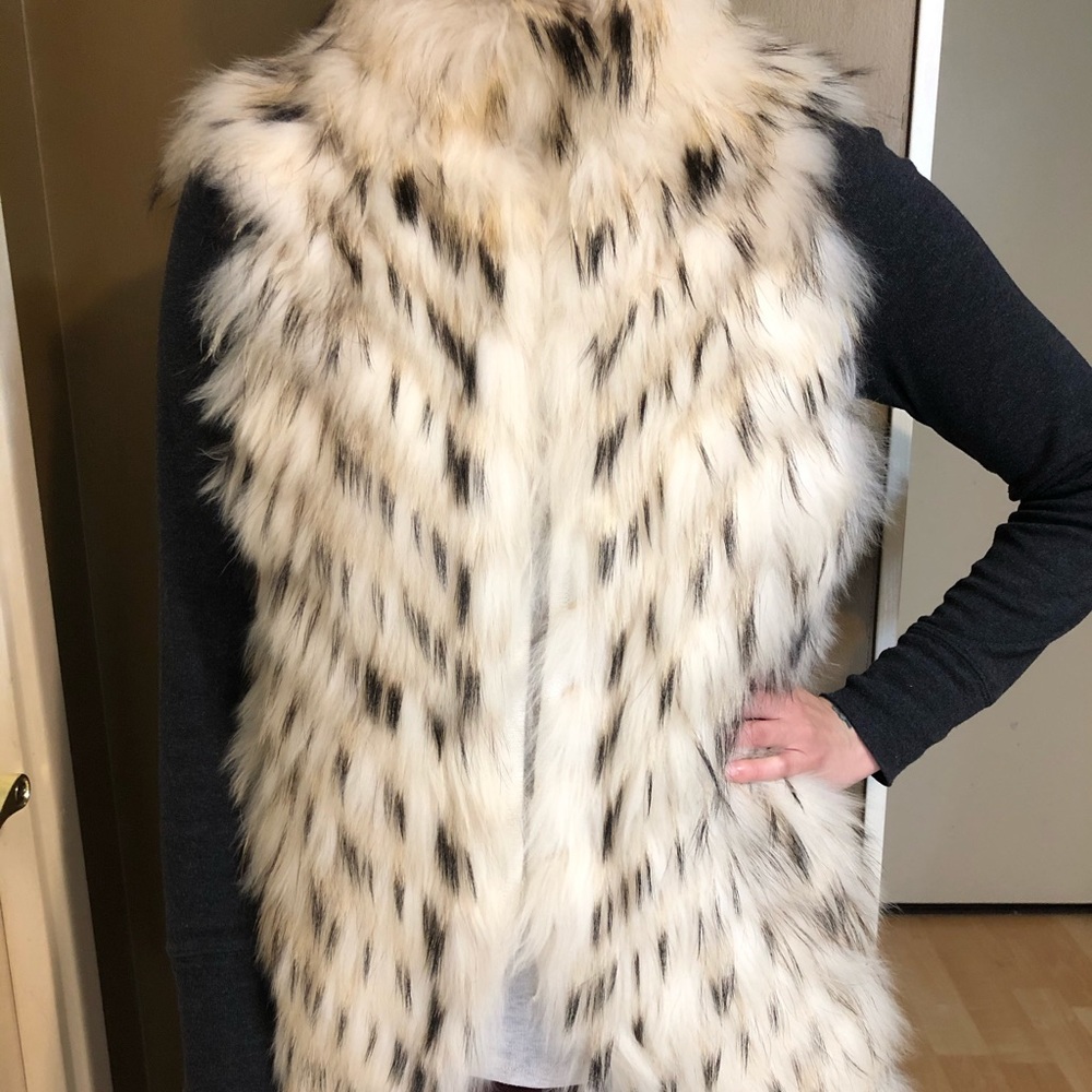 BCBG Darah real fur vest.